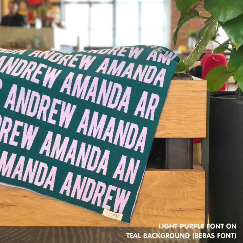 Personalized Blanket for Adults (Teal Background)