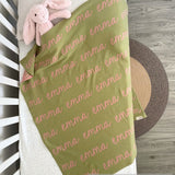 Personalized Blanket for Babies (Sage Background)
