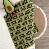 Personalized Blanket for Babies (Sage Background)