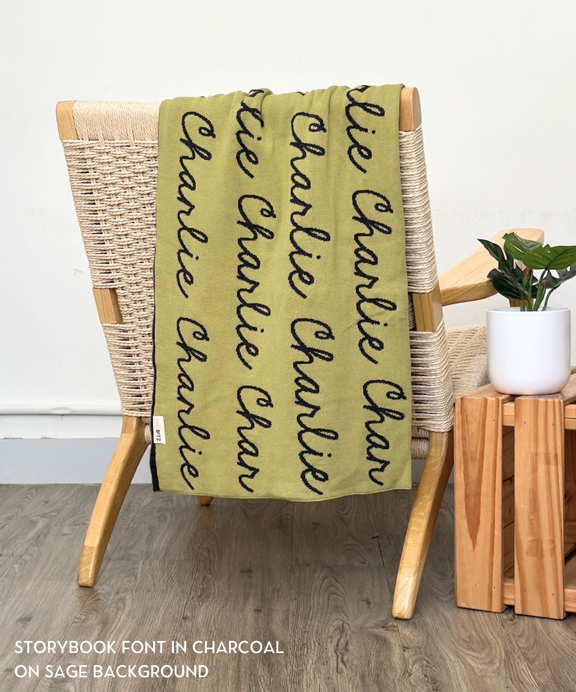 Personalized Blanket for Kids (Sage Background)