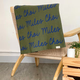 Personalized Blanket for Adults (Army Green Background)