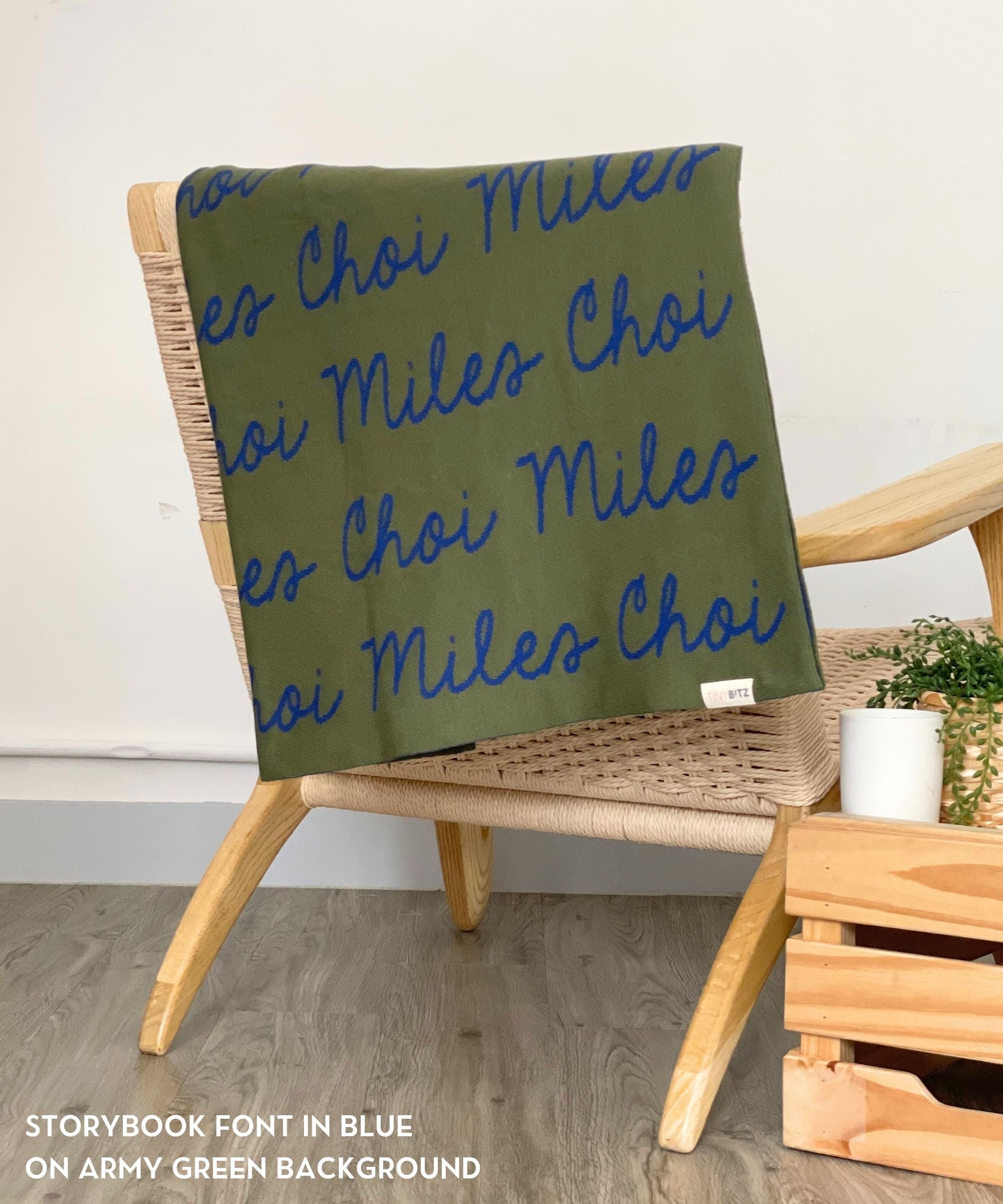 Personalized Blanket for Adults (Army Green Background)