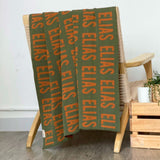 Personalized Blanket for Adults (Army Green Background)