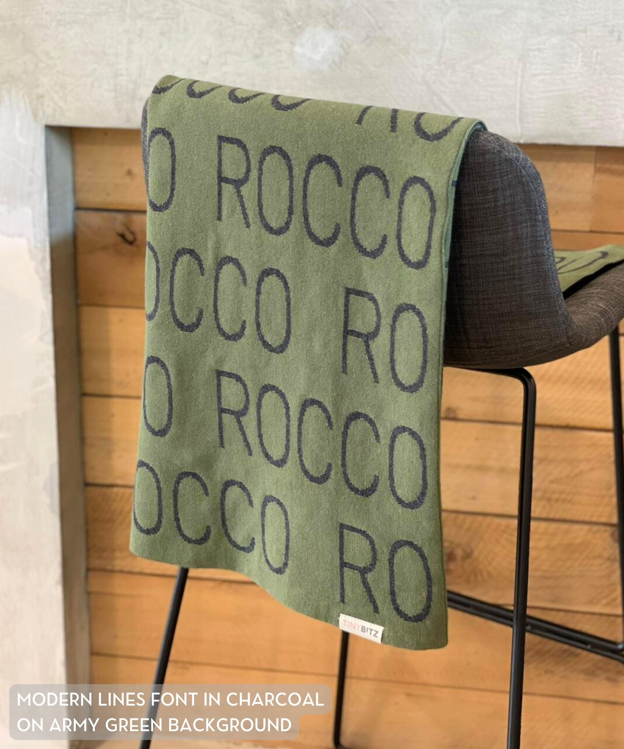 Personalized Blanket for Adults (Army Green Background)