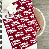 Personalized Blanket for Kids (Berry Red Background)