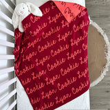 Personalized Blanket for Kids (Berry Red Background)