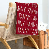 Personalized Blanket for Kids (Berry Red Background)