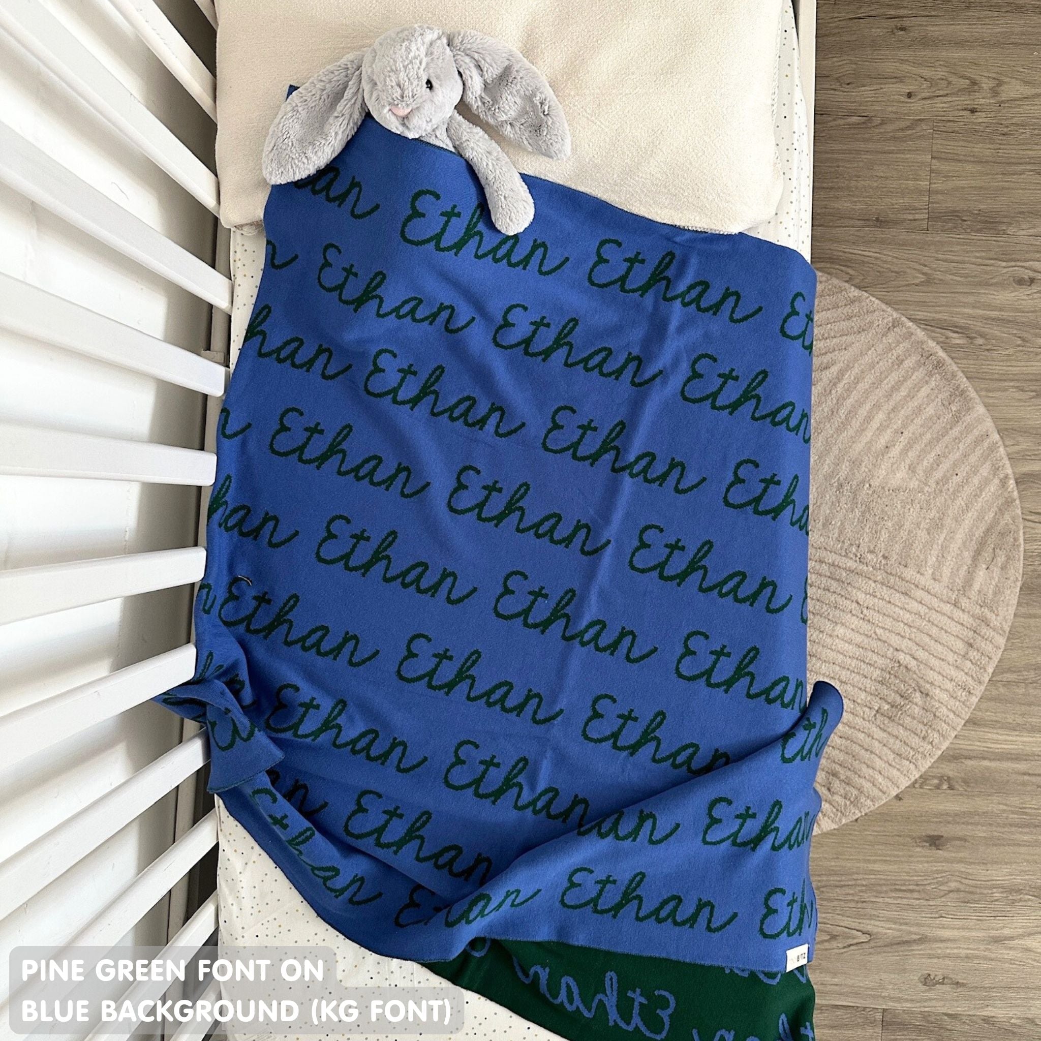 Personalized Blanket for Babies (Blue Background)