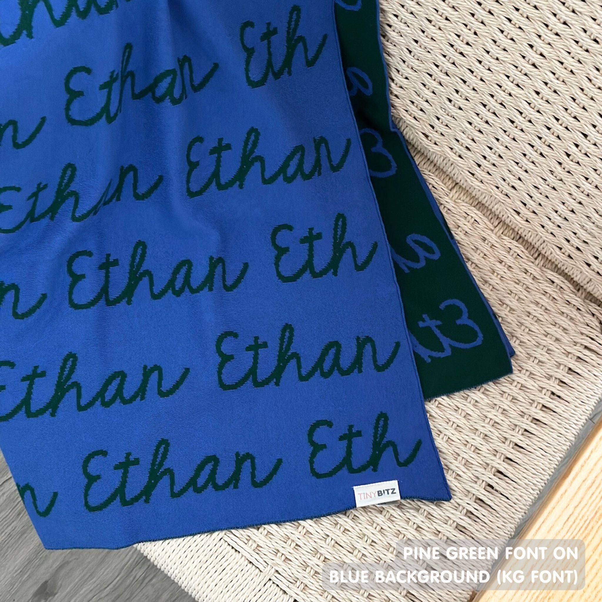 Personalized Blanket for Adults (Blue Background)