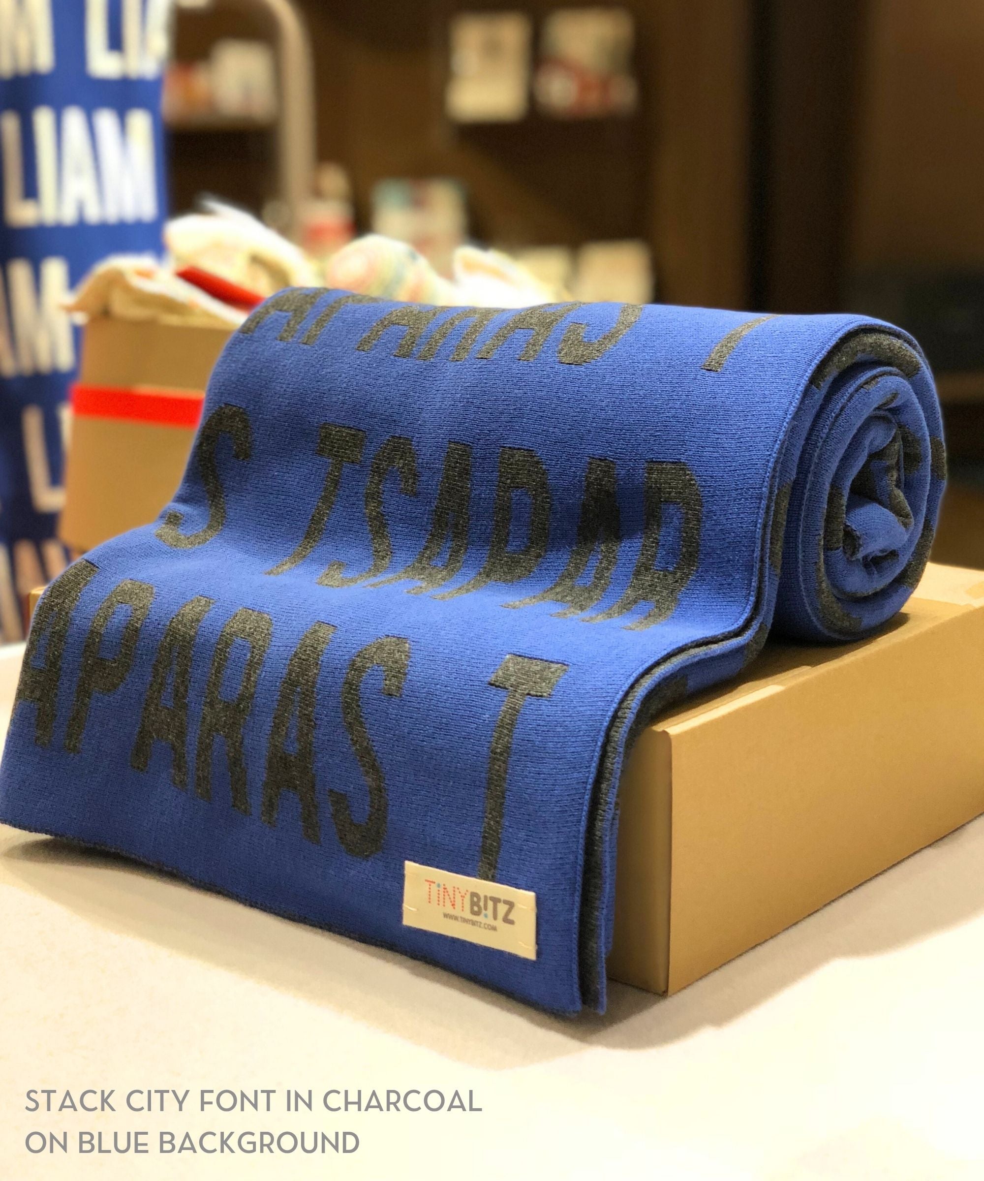 Personalized Blanket for Kids (Blue Background)