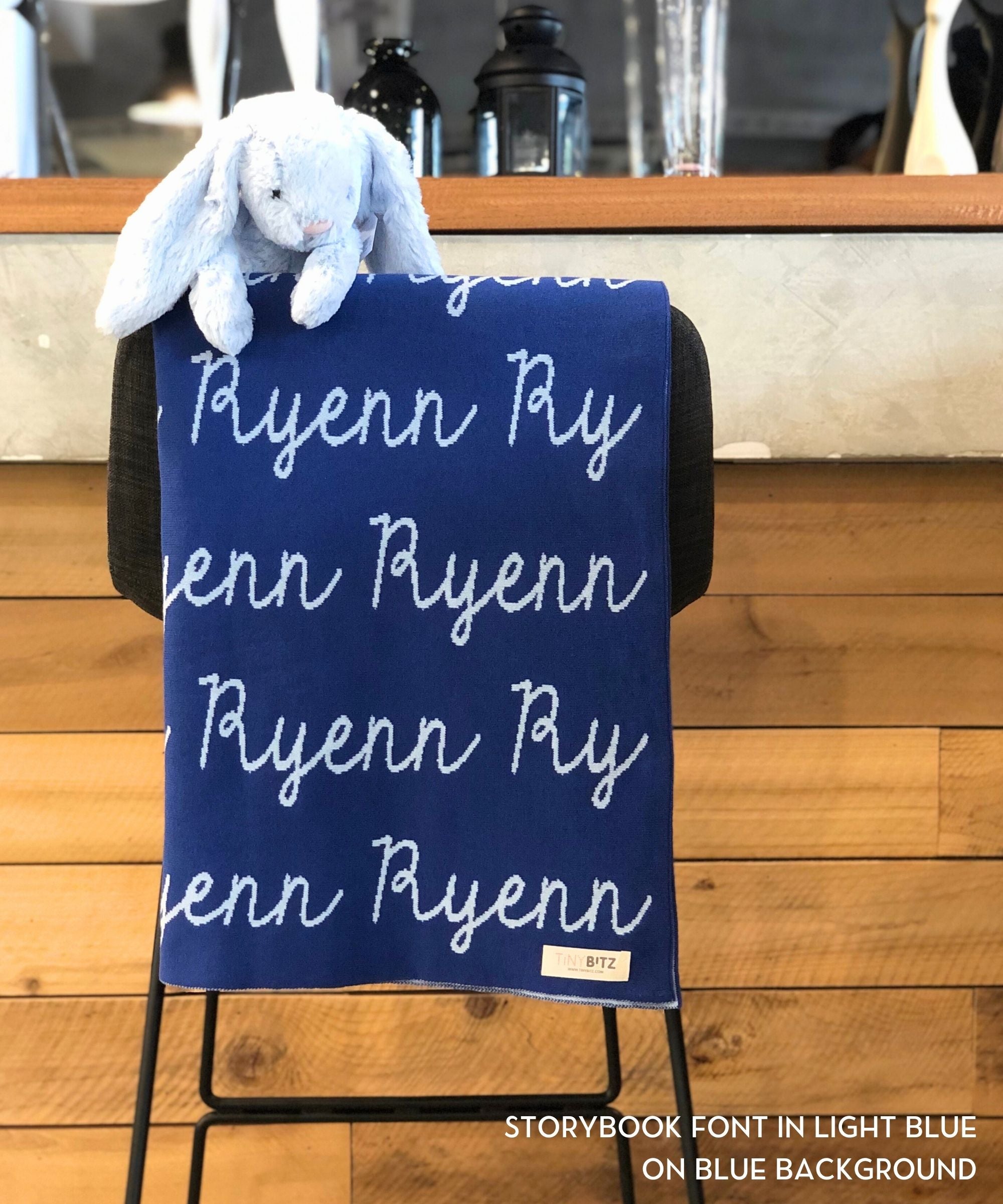 Personalized Blanket for Adults (Blue Background)