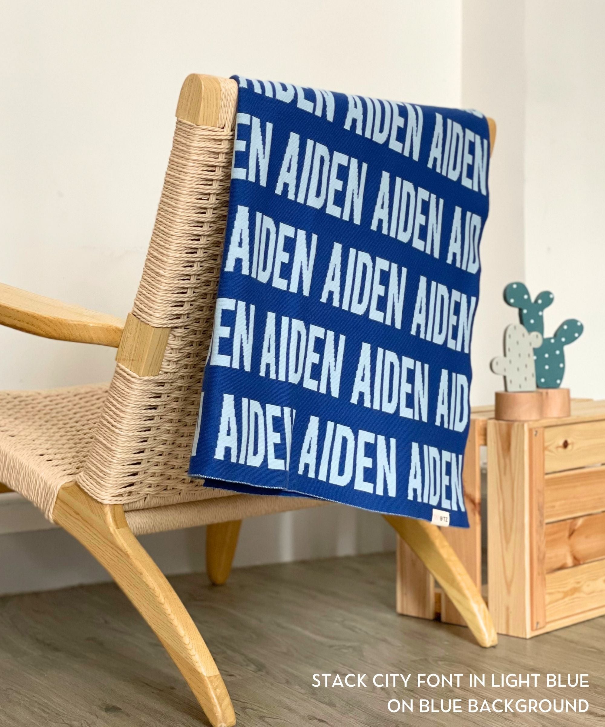 Personalized Blanket for Kids (Blue Background)