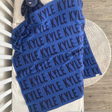 Personalized Blanket for Babies (Blue Background)