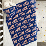 Personalized Blanket for Babies (Blue Background)