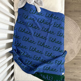 Personalized Blanket for Babies (Blue Background)