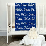 Personalized Blanket for Babies (Blue Background)