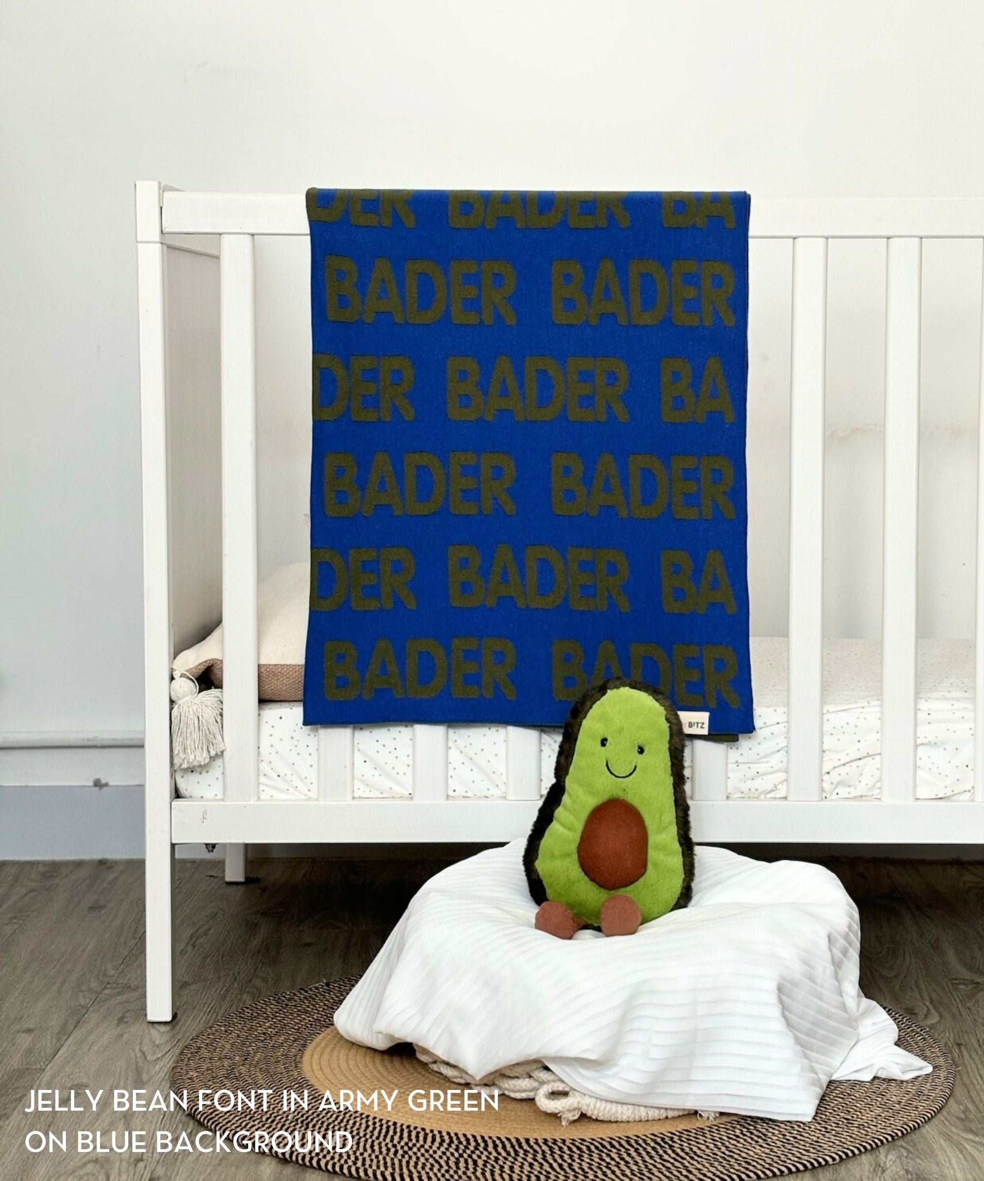 Personalized Blanket for Babies (Blue Background)