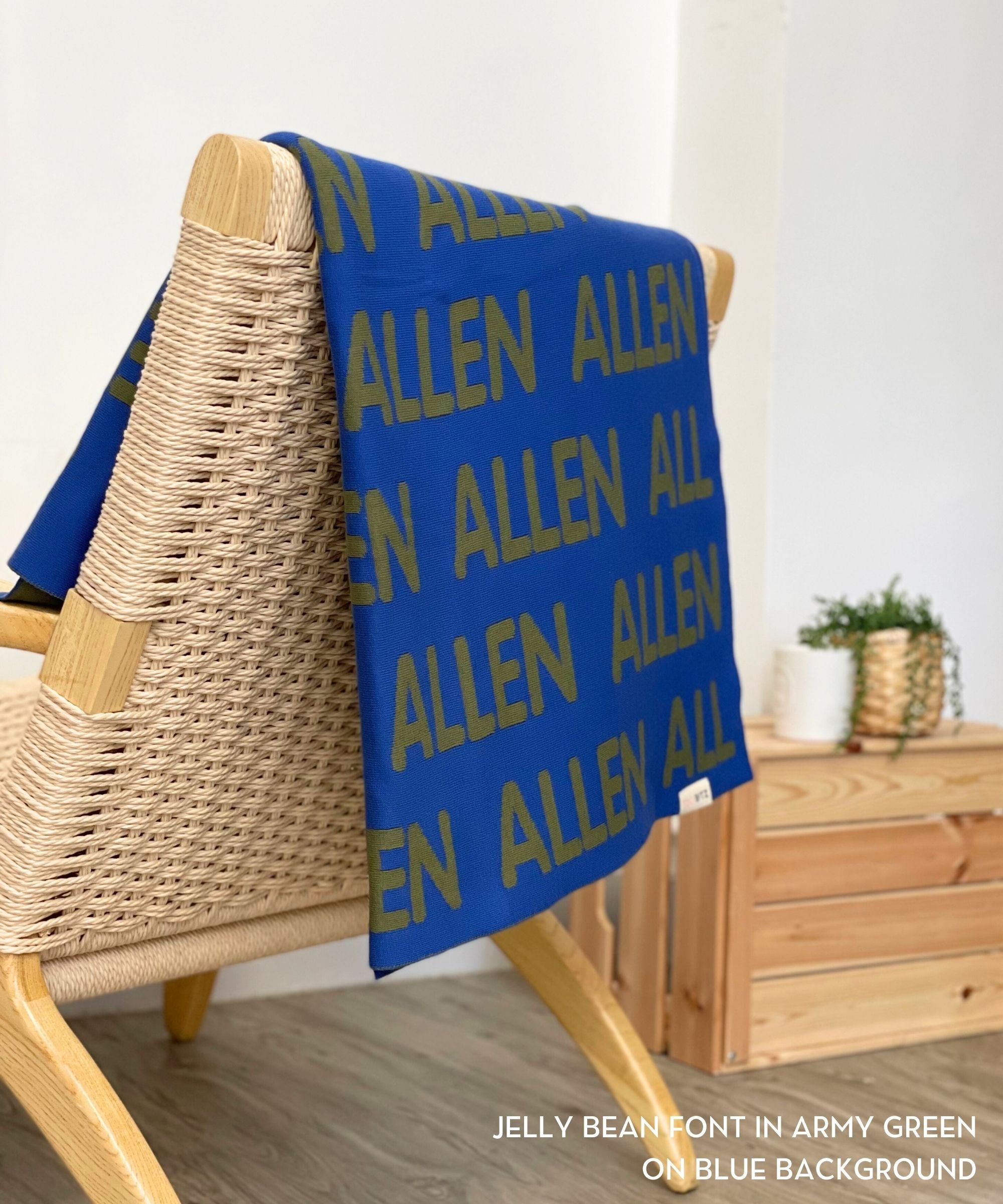 Personalized Blanket for Adults (Blue Background)
