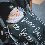 Personalized Blanket for Babies (Charcoal Background)