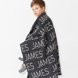 Personalized Blanket for Kids (Charcoal Background)