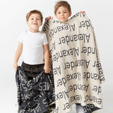 Personalized Blanket for Kids (Charcoal Background)