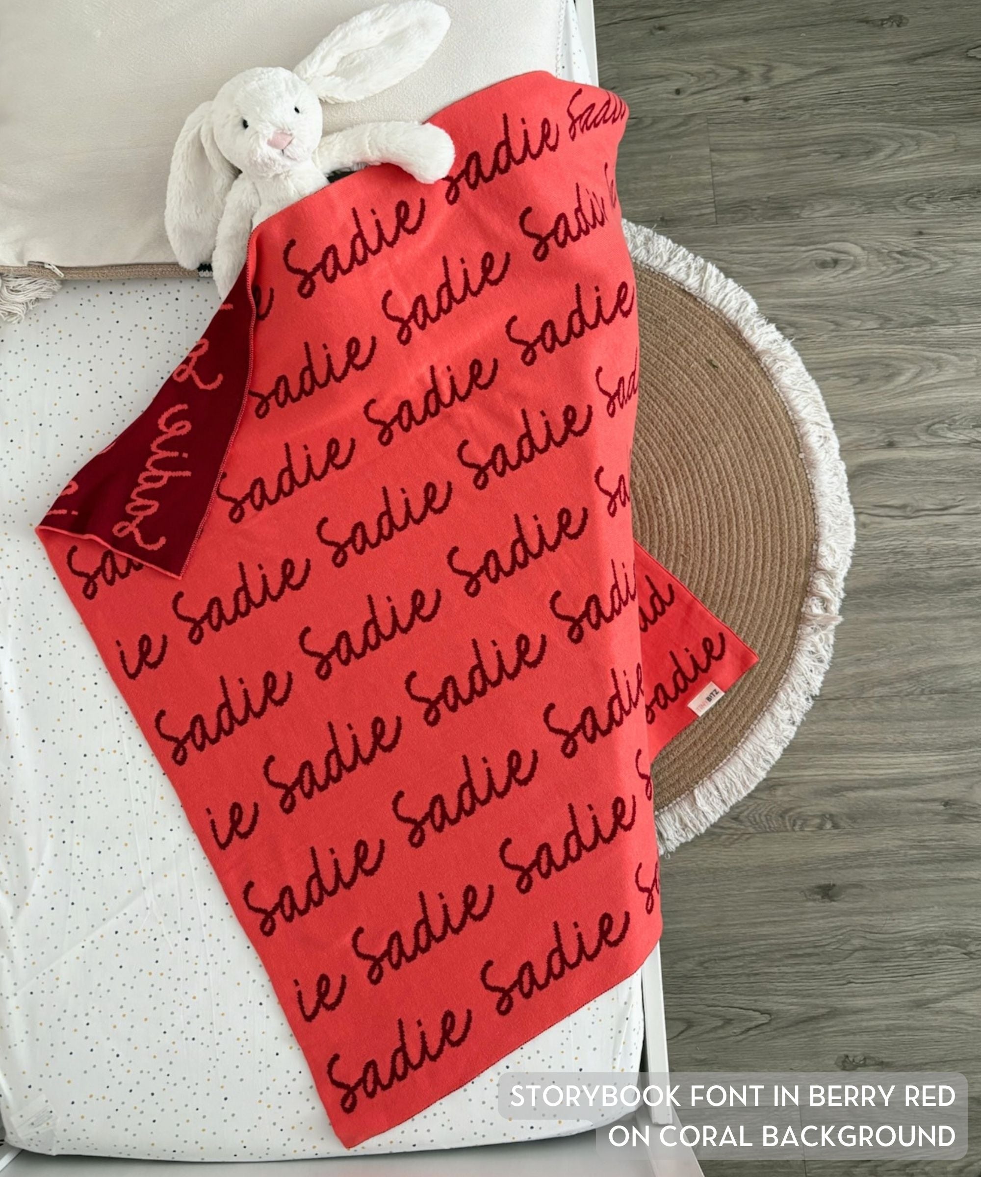 Personalized Blanket for Babies (Coral Background)