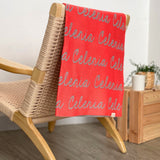 Personalized Blanket for Kids (Coral Background)