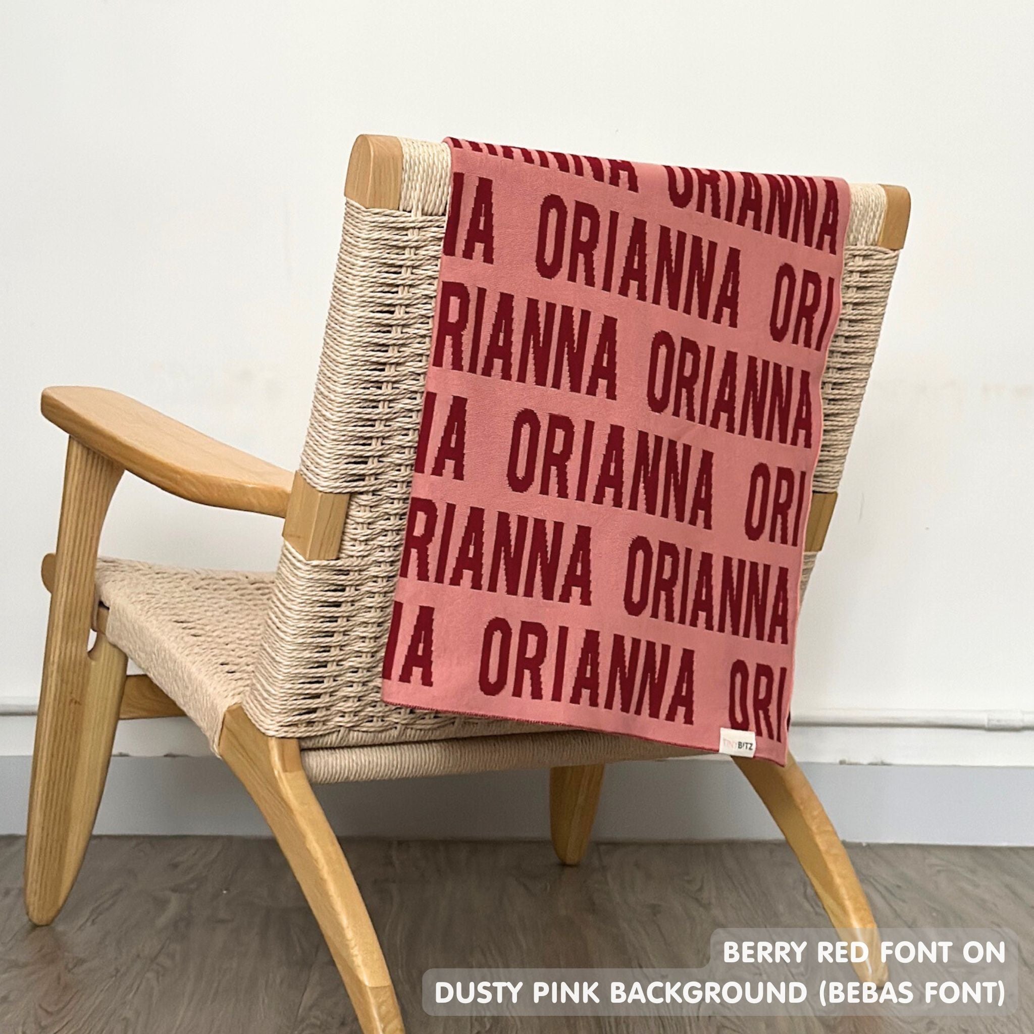 Personalized Blanket for Adults (Dusty Pink Background)