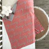 Personalized Blanket for Babies (Dusty Pink Background)