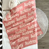 Personalized Blanket for Babies (Dusty Pink Background)