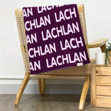 Personalized Blanket for Pets (Eggplant Background)