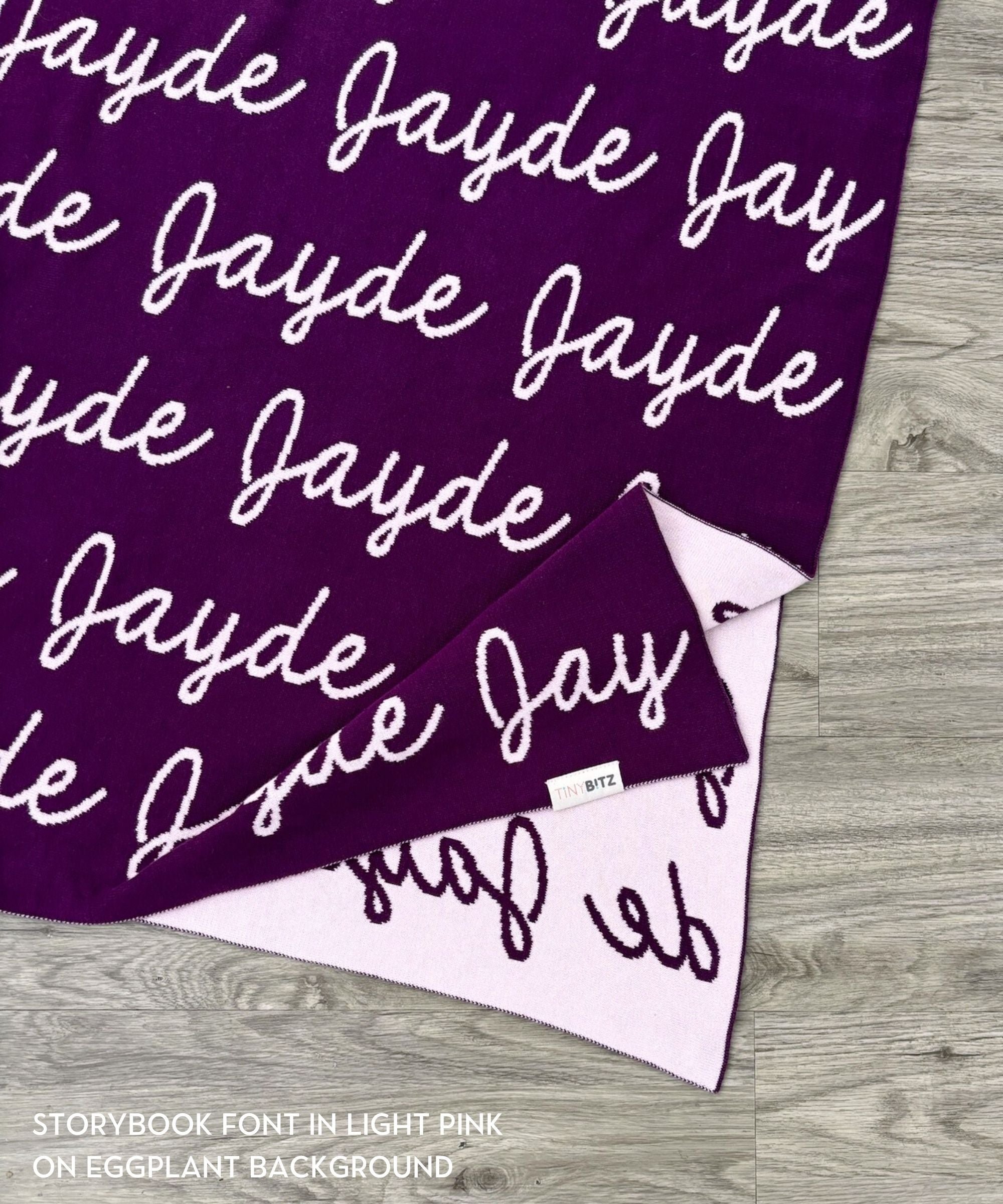 Personalized Blanket for Adults (Eggplant Background)
