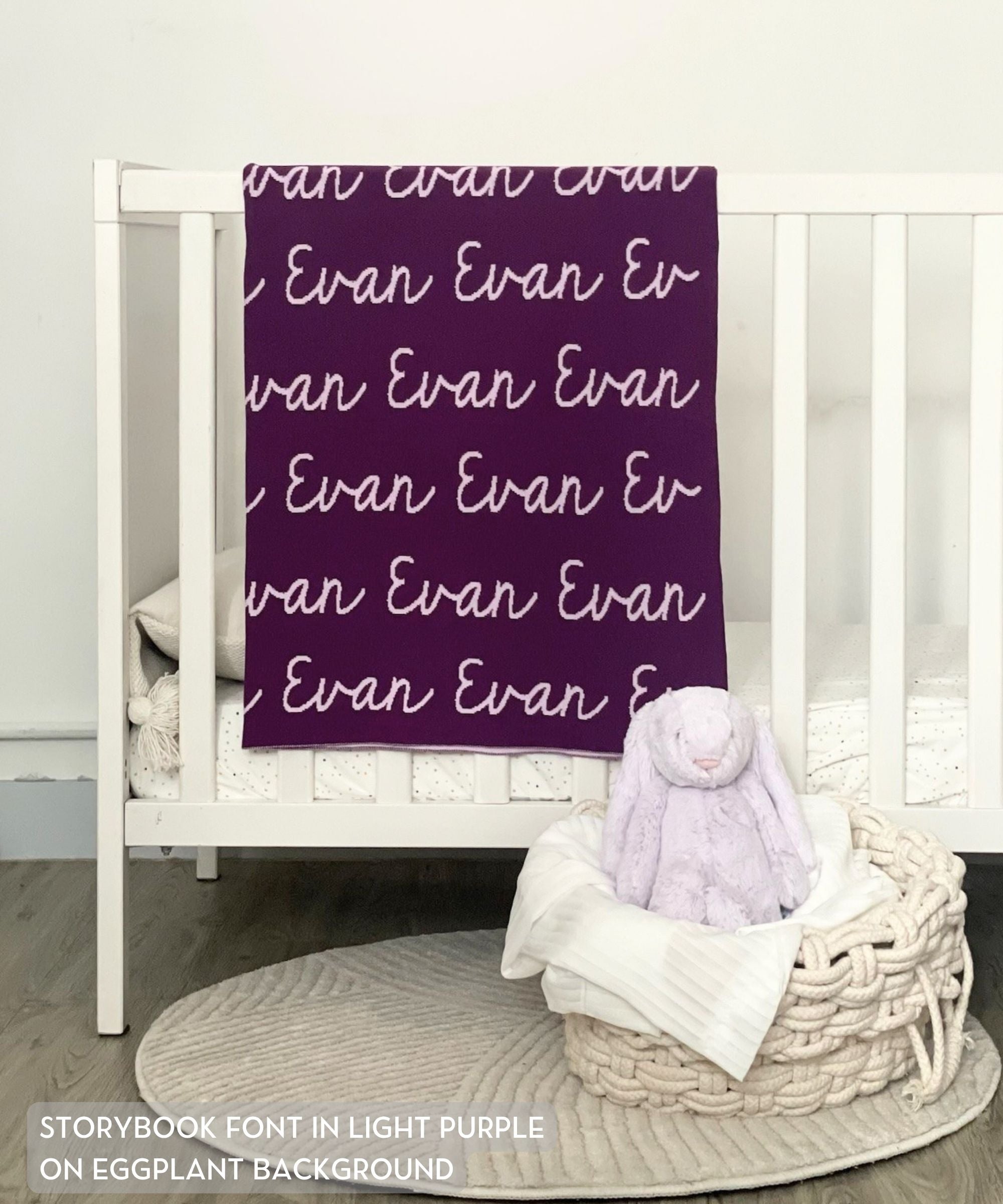 Personalized Blanket for Kids (Eggplant Background)