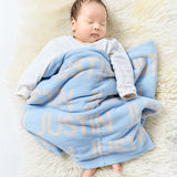Personalized Blanket for Babies (Light Blue Background)
