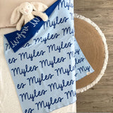 Personalized Blanket for Babies (Light Blue Background)