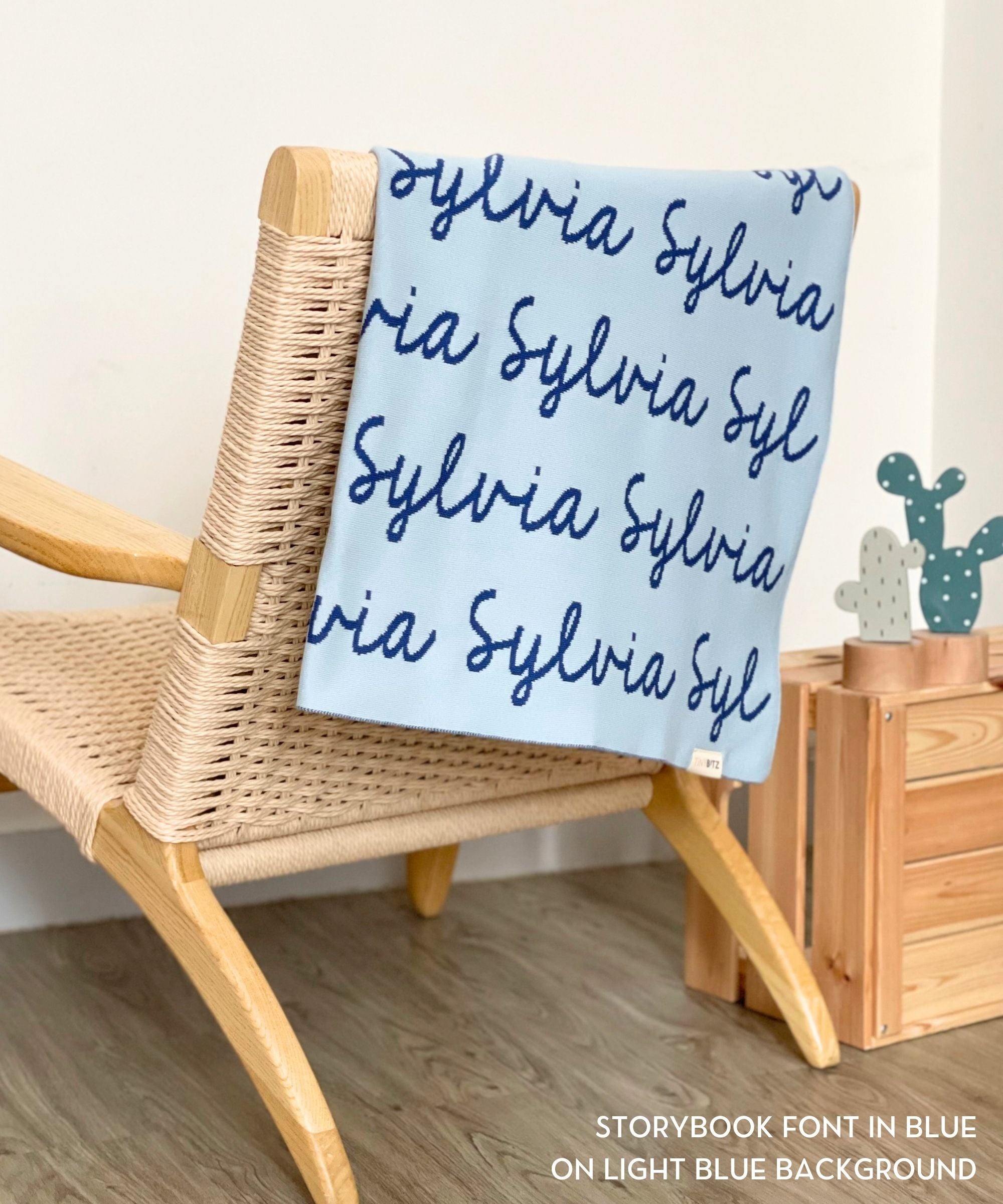 Personalized Blanket for Adults (Light Blue Background)