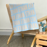 Personalized Blanket for Adults (Light Blue Background)