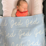 Personalized Blanket for Babies (Light Blue Background)