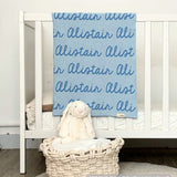 Personalized Blanket for Babies (Light Blue Background)