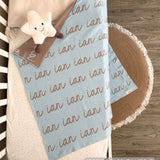 Personalized Blanket for Babies (Light Blue Background)