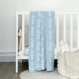 Personalized Blanket for Babies (Light Blue Background)