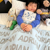Personalized Blanket for Kids (Light Blue Background)
