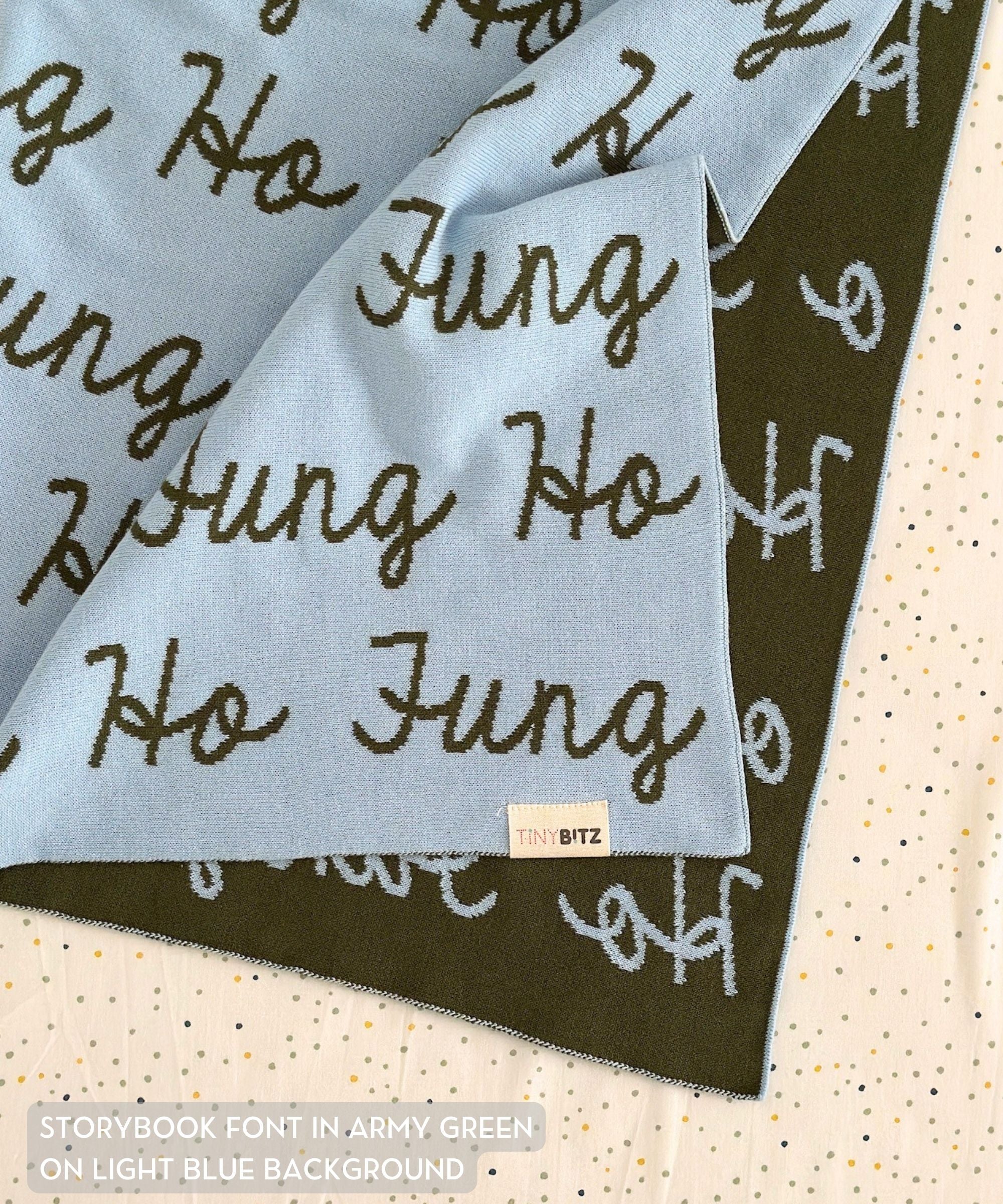 Personalized Blanket for Adults (Light Blue Background)