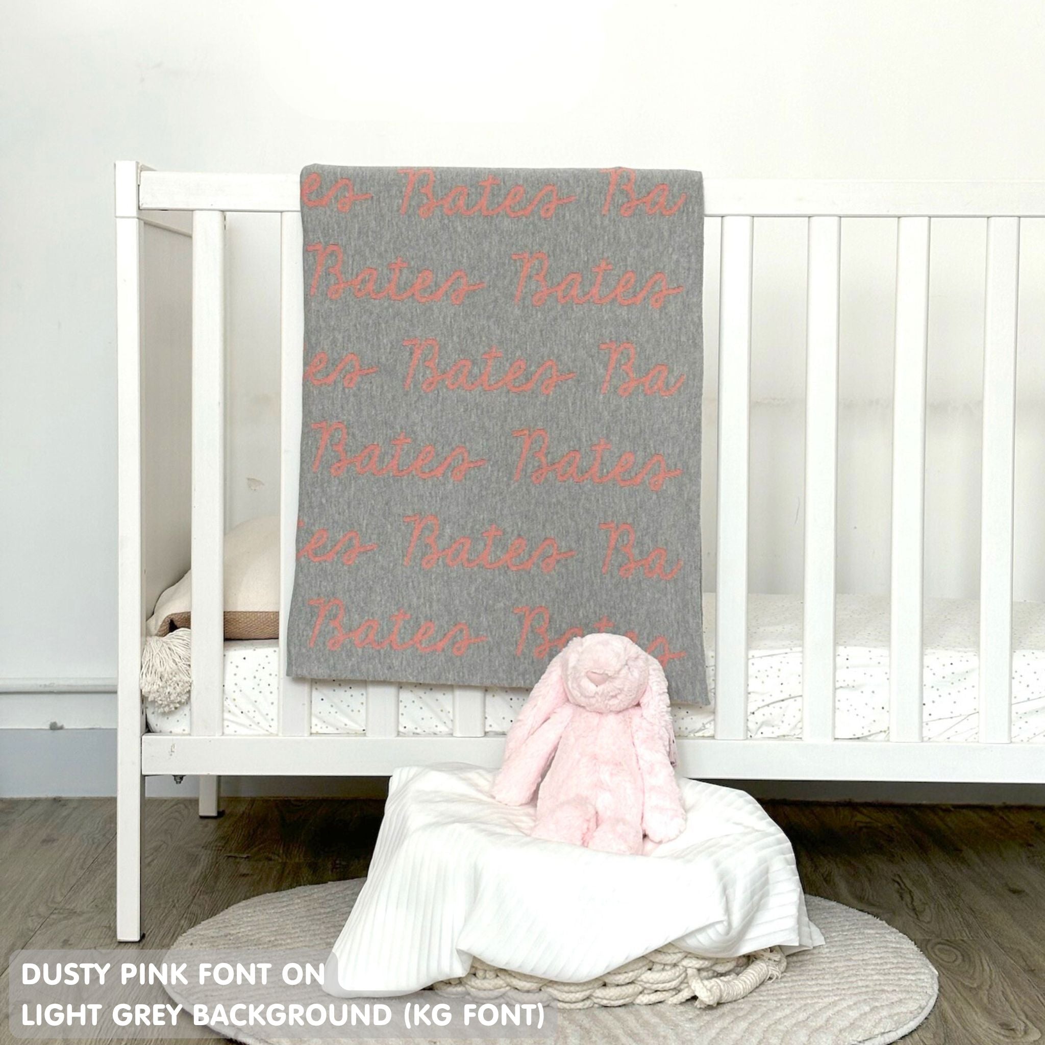 Personalized Blanket for Babies (Light Grey Background)
