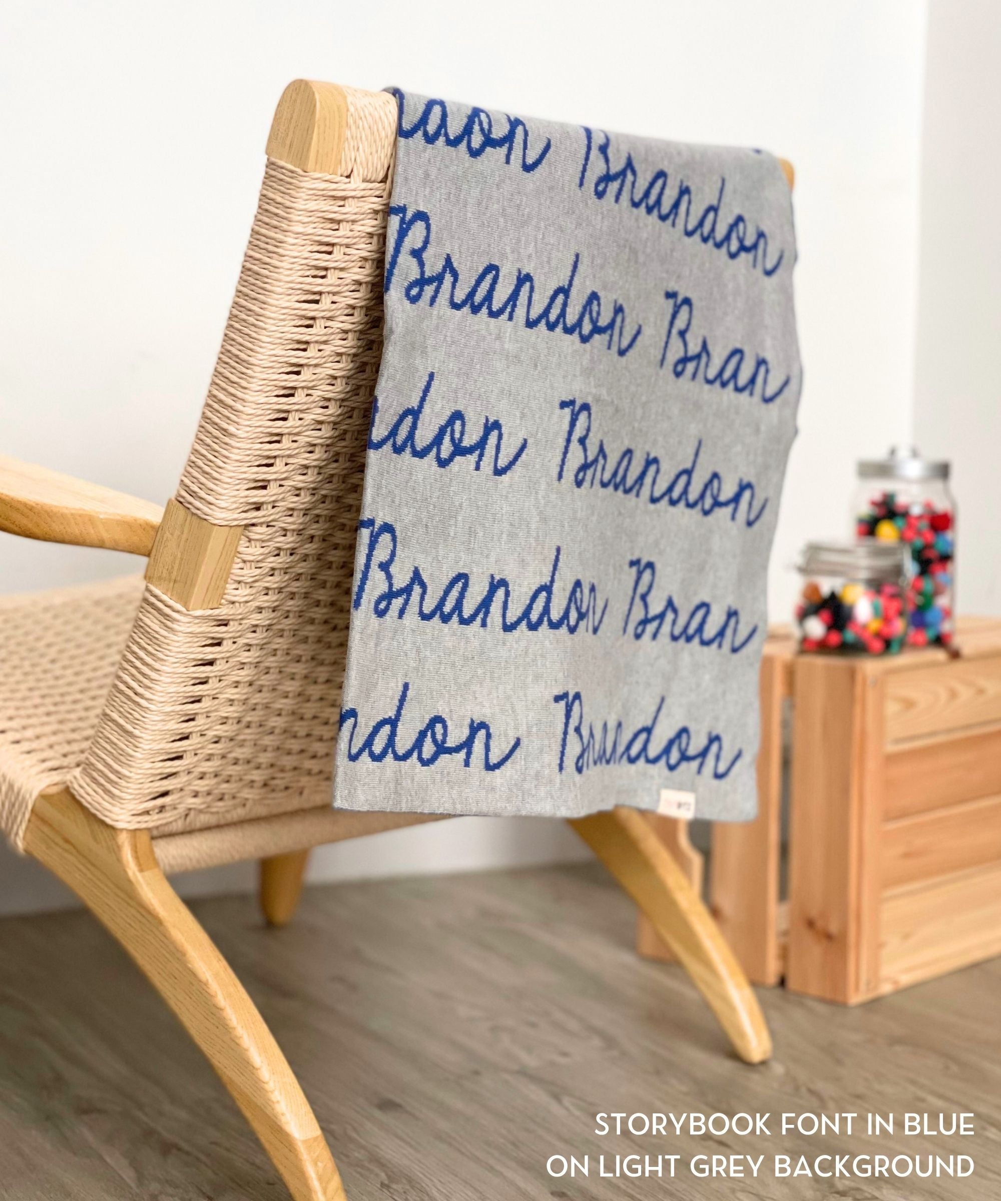 Personalized Blanket for Adults (Light Grey Background)