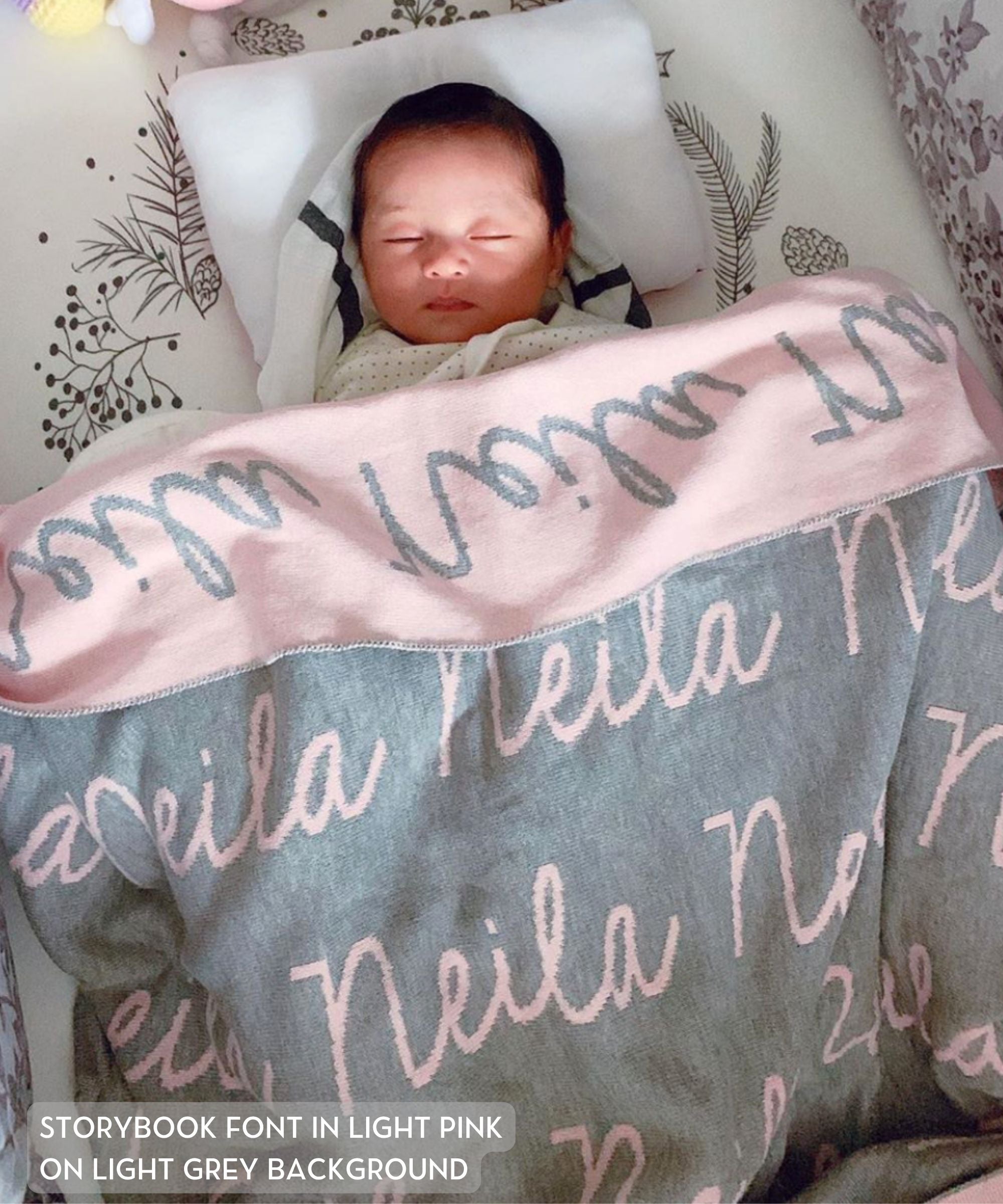 Personalized Blanket for Babies (Light Grey Background)