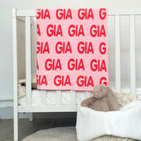 Personalized Blanket for Babies (Light Pink Background)