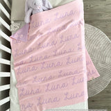 Personalized Blanket for Babies (Light Pink Background)