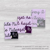 Knitted Children blanket in light purple background, customised with kid's name, made by TinyBitz.