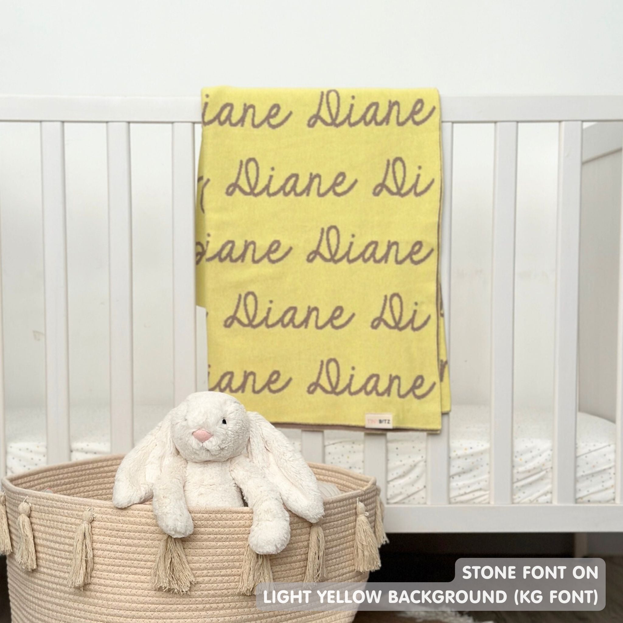 Personalized Blanket for Kids (Light Yellow Background)